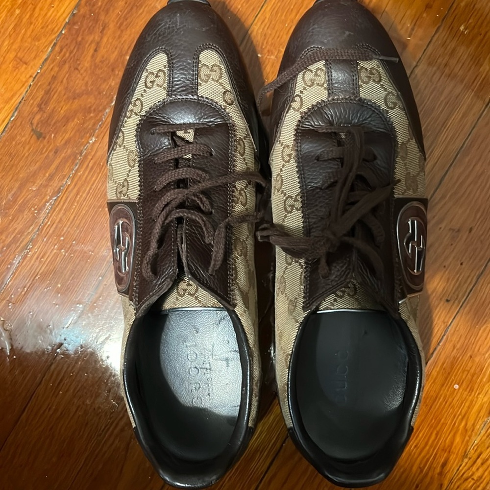 Gucci GG Canvas Sneakers - Size 10.5 G